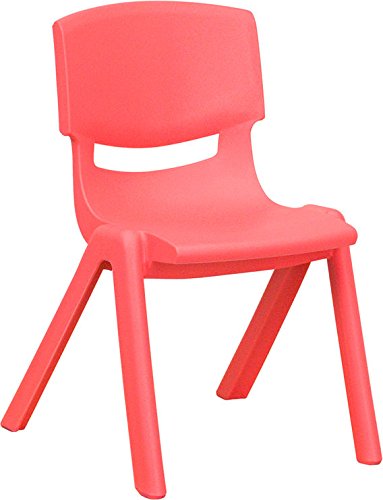 6 PACK Strawberry Plastic Stackable Preschool Activity Chair 12 Seat Height