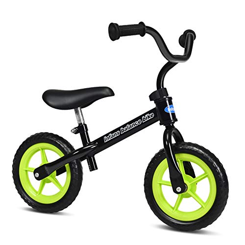INFANS Kids Balance Bike Toddler Running Bicycle Seat Height Adjustable NonSlip Handle InflationFree EVA Tires Lightweight Training Bicycle (Black 10inch)