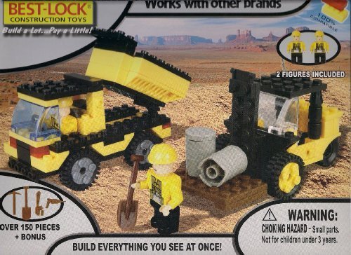 Best-Lock Construction Toys - Dump Truck and Lift Over 150 Pieces